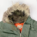 N-3B Jacket with Orange Interior and Fur Ruff - XL - Unbranded - Flight Jackets