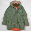 N-3B Jacket with Orange Interior and Fur Ruff - XL - Unbranded - Flight Jackets