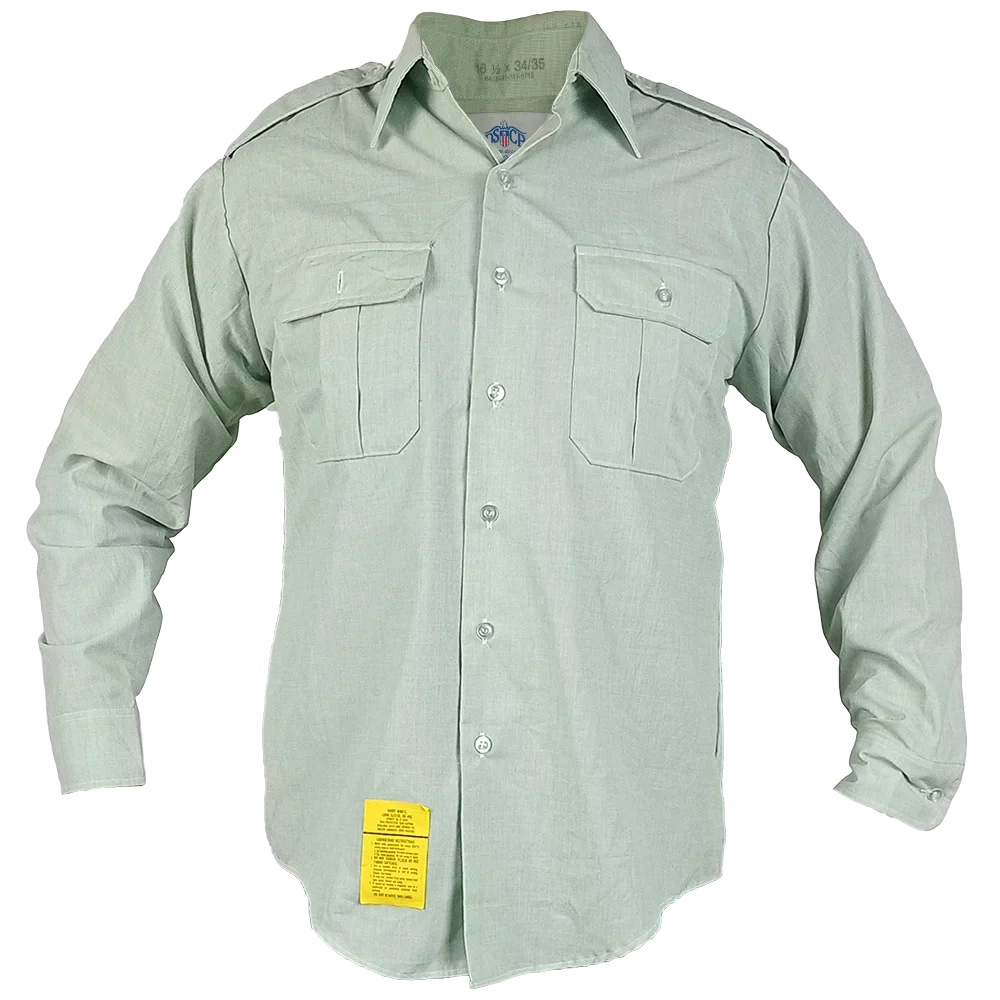 US Army Green Service Dress Shirt, Large (109cm) / Sleeve (81cm) US Army Green Service Dress Shirt, Large (109cm) / Sleeve (81cm)