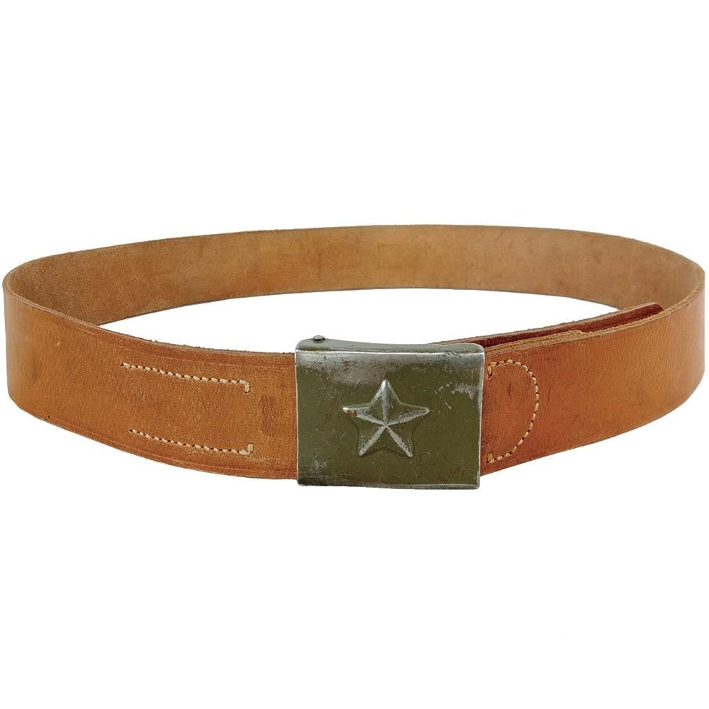 Black leather belt with gold buckle - handmade in Czech Rep
