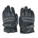 Black Leather Motorcycle Gloves - Small