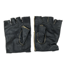 Black Leather Fingerless Gloves - 4XLarge