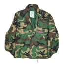 M-65 Woodland Camo Field Jacket with Print - Medium