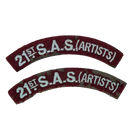 British Army 21st Special Air Sevice (SAS) (Artists) Shoulder Titles Pair - British Army Surplus - Flags, Badges & Insignia