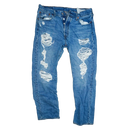 Levi's 501 Distressed Blue Jeans - 34x30, Medium