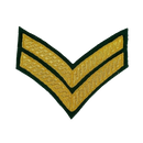 British Army Corporal Gold on Green Rank Patch, Item 2 - British Army Surplus - Flags, Badges & Insignia