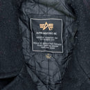 Alpha Industries Black Wool Peacoat - X Large
