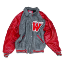 US Made Awards Grey & Red Wool Varsity Jacket - XLarge