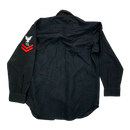 Vintage US Navy Chief Petty Officer Black Utility Shirt - 15.5x33, Medium