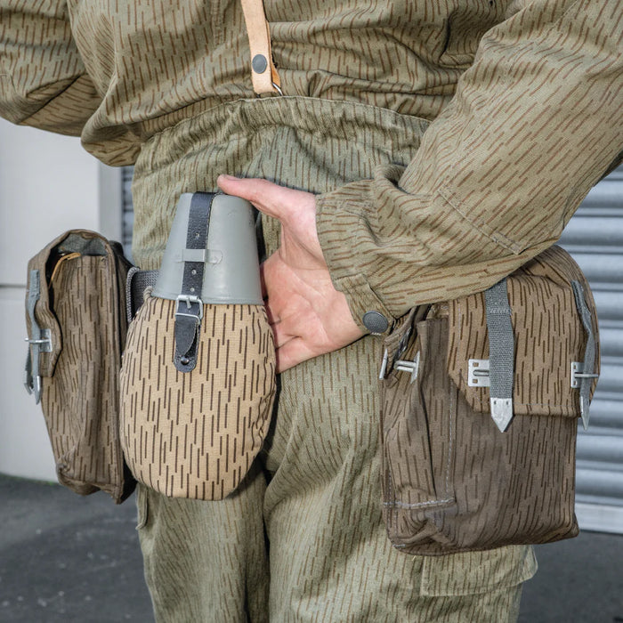 east german rain pattern bag surplus East German Rain Camo Canteen Set