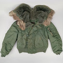 US N-2B Flight Jacket w Attached Hood and Fur Ruff 1962 - Sz M - US Air Force Surplus - Flight Jackets