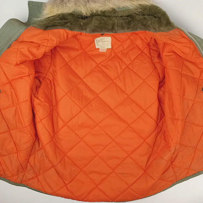 N-3B Jacket with Orange Interior and Fur Ruff - XL - Unbranded - Flight Jackets
