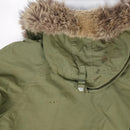US N-3B OD Jacket with Fur Ruff 1972 - M - US Air Force Surplus - Flight Jackets