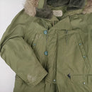 US N-3B OD Jacket with Fur Ruff 1972 - M - US Air Force Surplus -