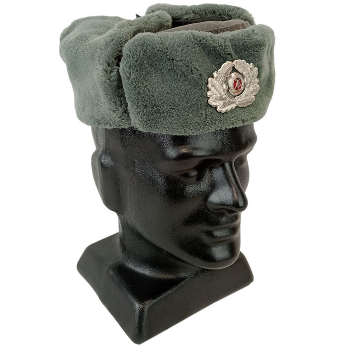 East German Ushanka With Badge