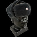 East German Ushanka With Badge - East German Army Surplus - Hats