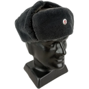 East German Ushanka With Badge - East German Army Surplus - Hats