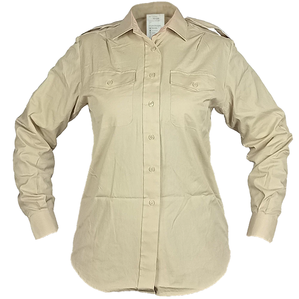 British Army Women's Long Sleeve Fawn Shirt - British Army Surplus - Dress Shirts