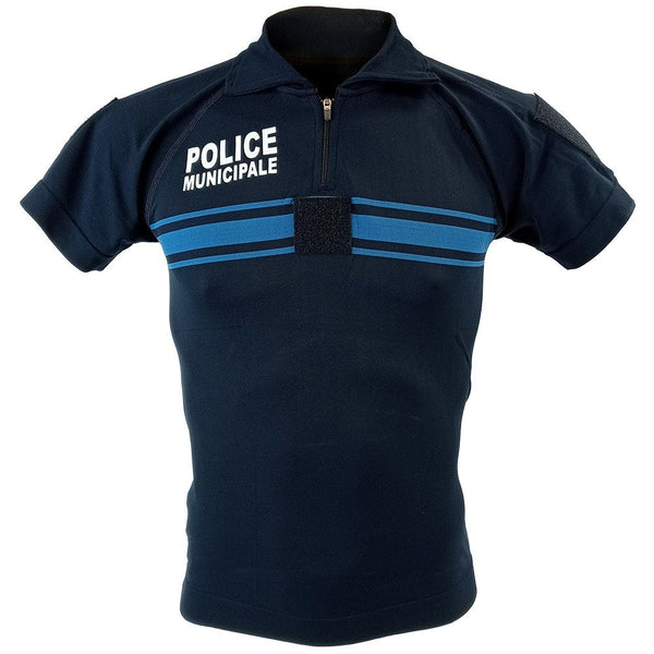 French Police Stretch Polo Shirt - Blue