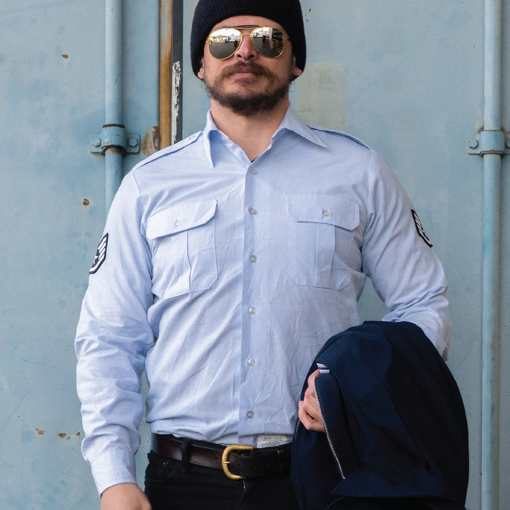 US Air Force Blue Service Dress Shirt, XLarge (112cm) / Sleeve (83cm) US Air Force Blue Service Dress Shirt, XLarge (112cm) / Sleeve (83cm)
