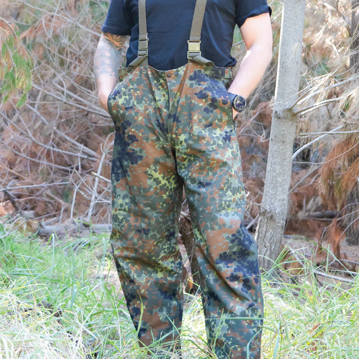 German Army Military Surplus Gore Tex Rain Gear German Army Flecktarn Rain  Trousers Value Grade, 2XLarge (