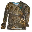 Realtree Women's Camo V-Neck Long Sleeve T-Shirt - Large - Army & Outdoors - Camouflage T-Shirts