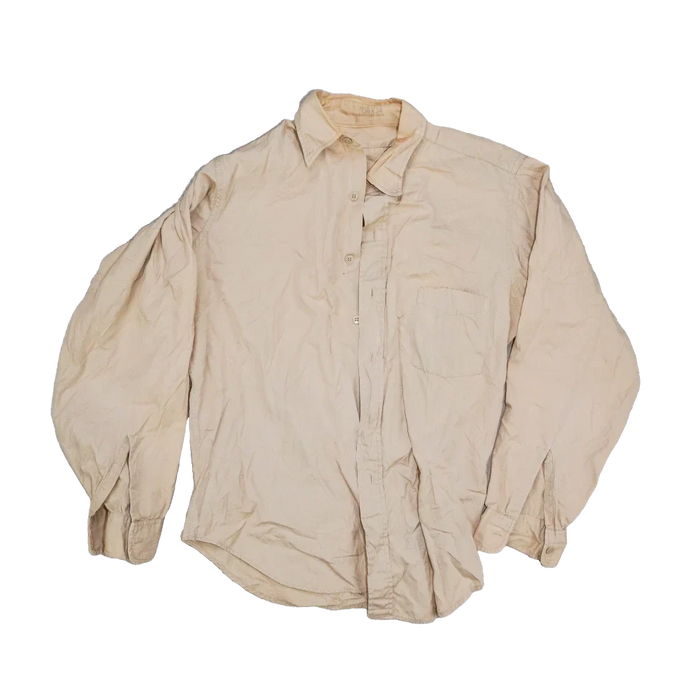 1950s dress shirts US Army Khaki Long Sleeve Service Shirt Features eco Red Latin - Rhythm BUBBLE Size:13 YEAR