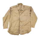 US Army 1960s Khaki Long Sleeve Shirt - 17x33, Large