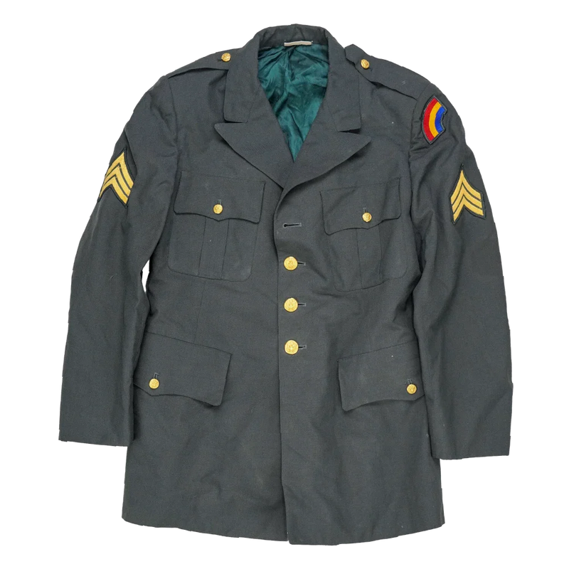 army dress blue jacket Anthropologie Dress Womens 0 Green Button Up Long Sleeve Belted White Striped main image 0