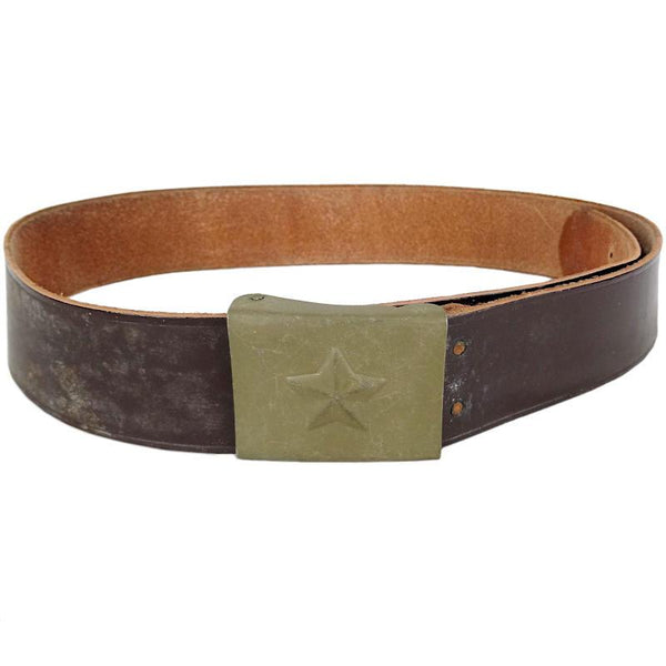 Czech Military Leather Belt - Star Buckle