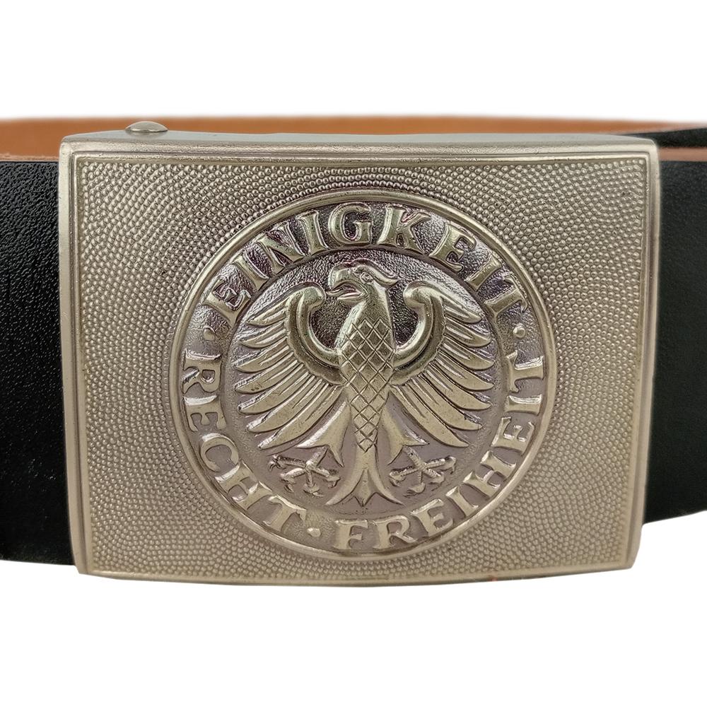 Fettuccia / Portacintura Militare Tedesca Originale (Bundeswehr) – Clip Portachiavi In Pelle Bianca – Usato Vintage - Foto 4