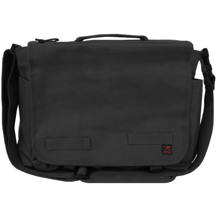 Black canvas messenger bag sale