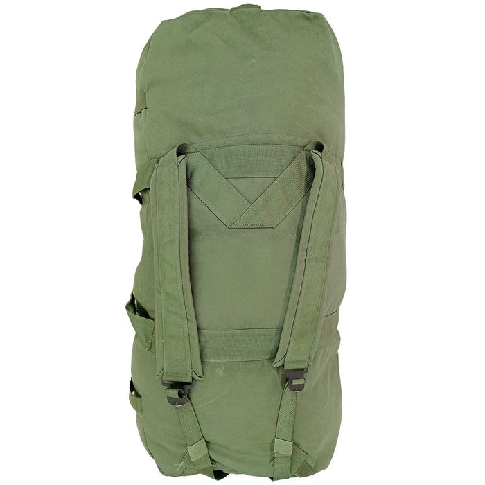USGI Military Duffle Bag - OD Green Nylon Sea Bag With Carry Straps (Used)