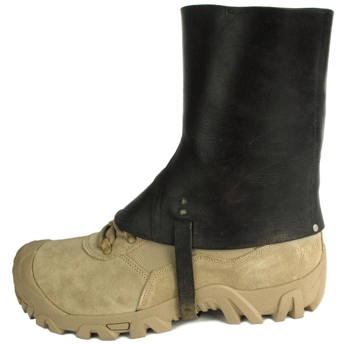 Swiss Black Leather Gaiters
