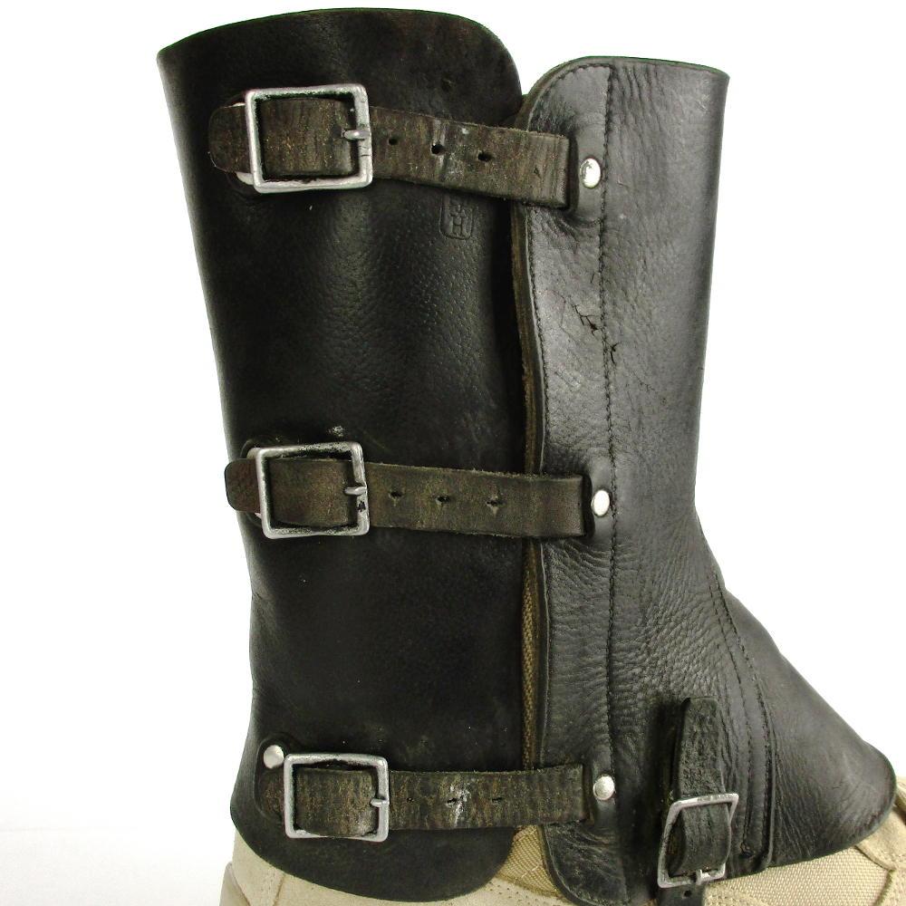 Swiss Black Leather Gaiters