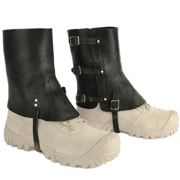 Swiss Black Leather Gaiters