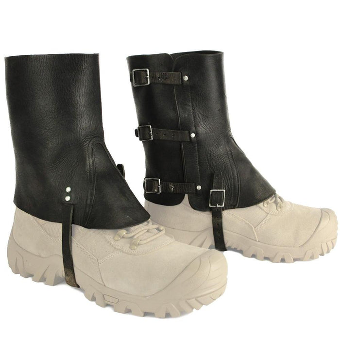 Swiss Black Leather Gaiters