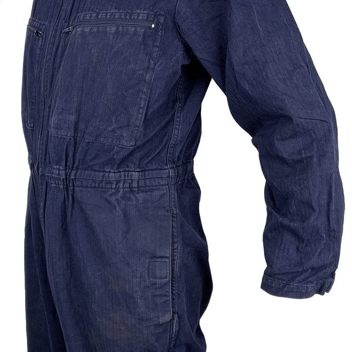 German Navy Blue Work Overalls - Zip